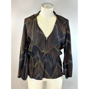 Parker Silk Ruffle Blouse in Black Size XS